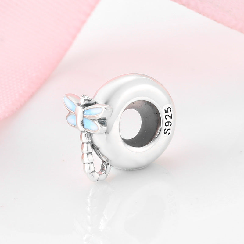 S925 Sterling Silver Beads Cute Insect Series Jewelry Plug Spacer Beads DIY Accessories Beads Enamel Color Silver Jewelry