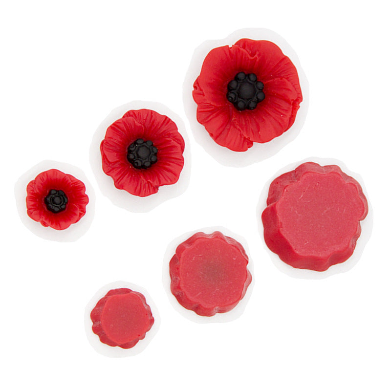 Poppy Flower Commemorative Brooch