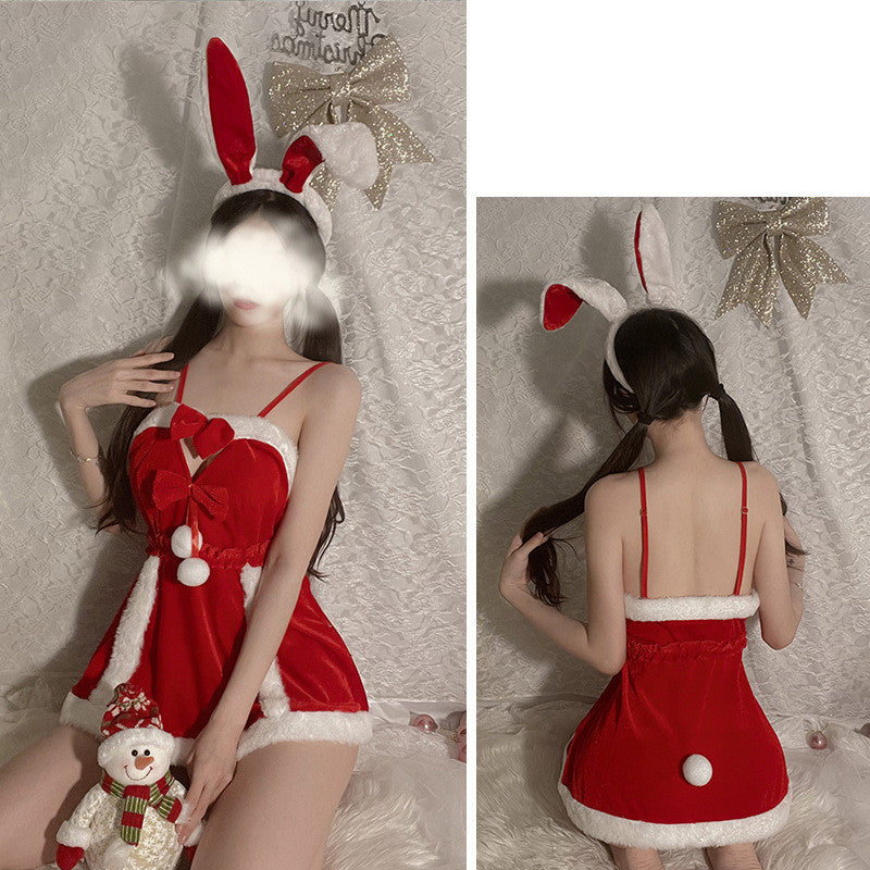 Underwear Christmas Cute Velvet Nightdress