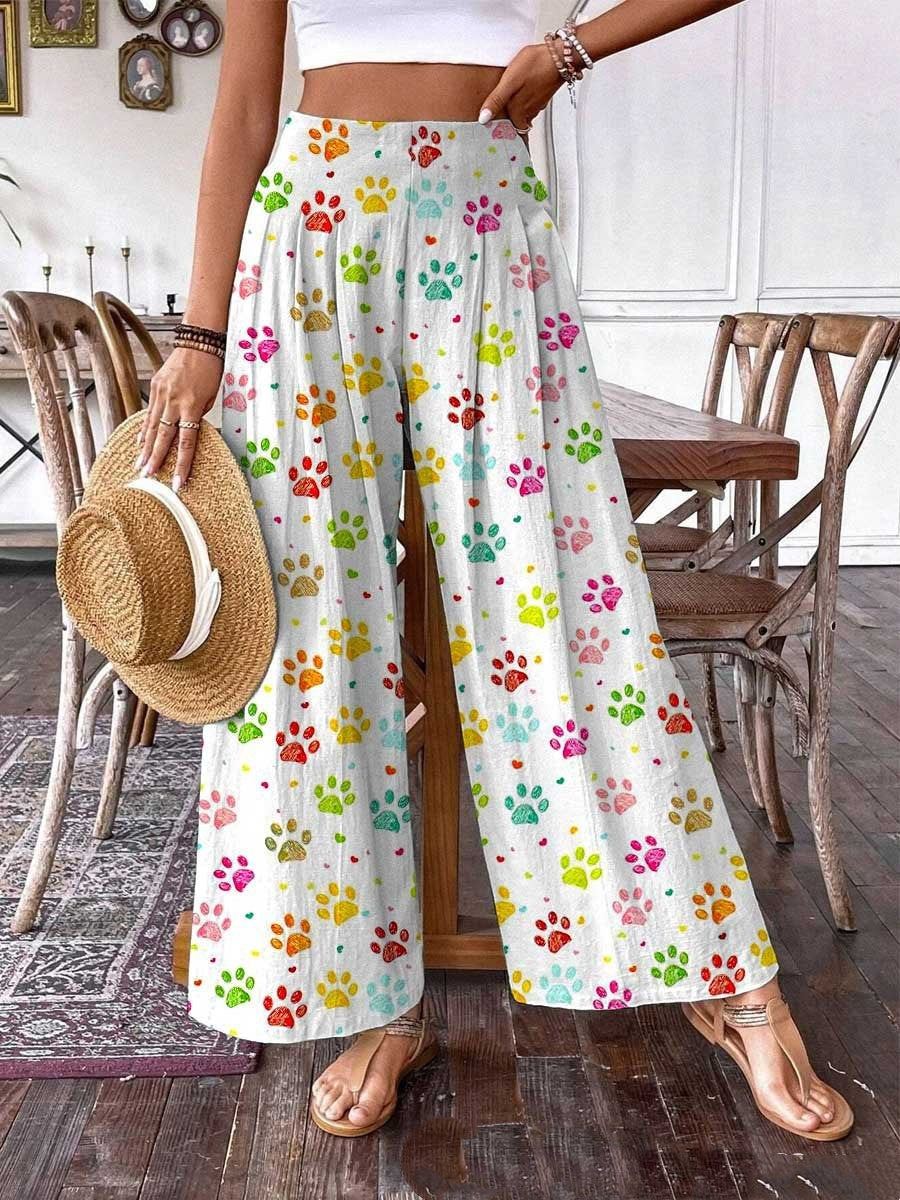 Chic 3D-printed Animal Footprints On Stylish Trousers