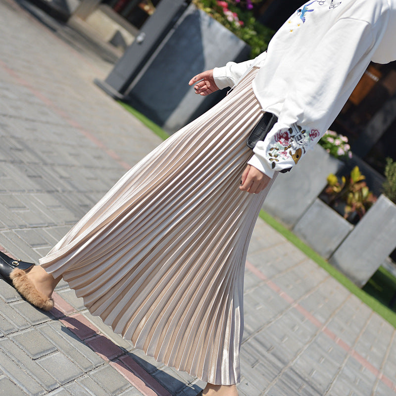 Pleated Skirt Skirt Spring And Summer New High Waist Retro Fashion