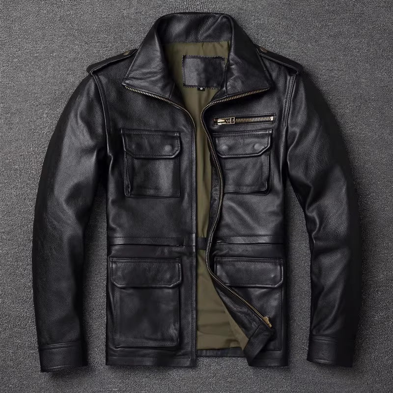 Autumn And Winter Workwear Leather Jacket For Men