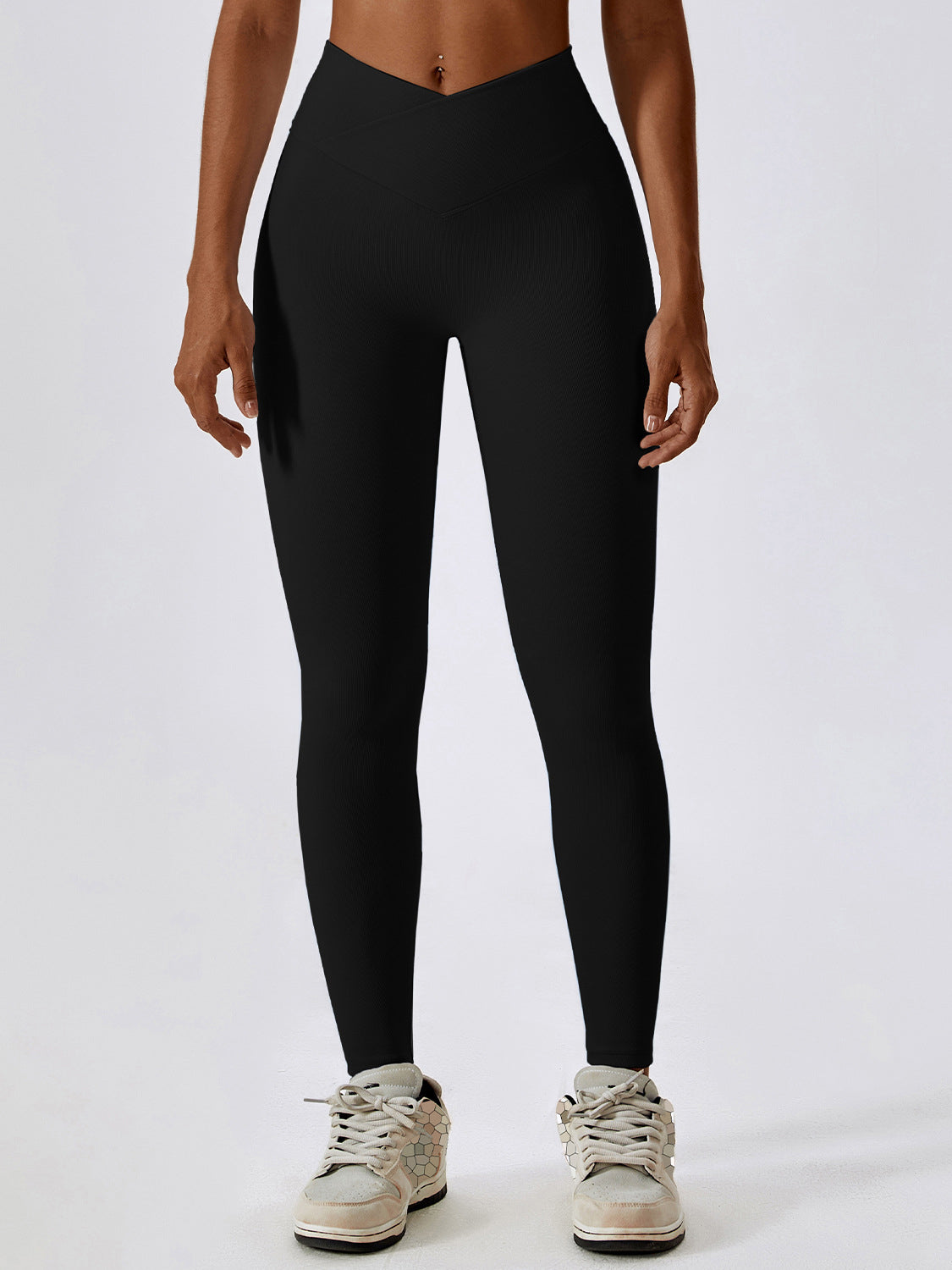 High-Waisted Nylon Leggings with Wide Band