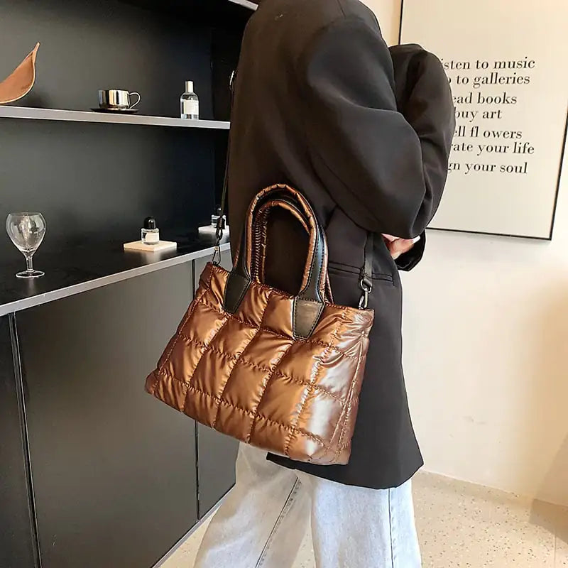 Style Loft Collection Plaid Stitching Shoulder Bag