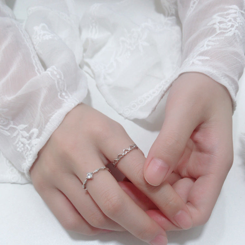 Rhombus Zircon Open Index Finger Ring
