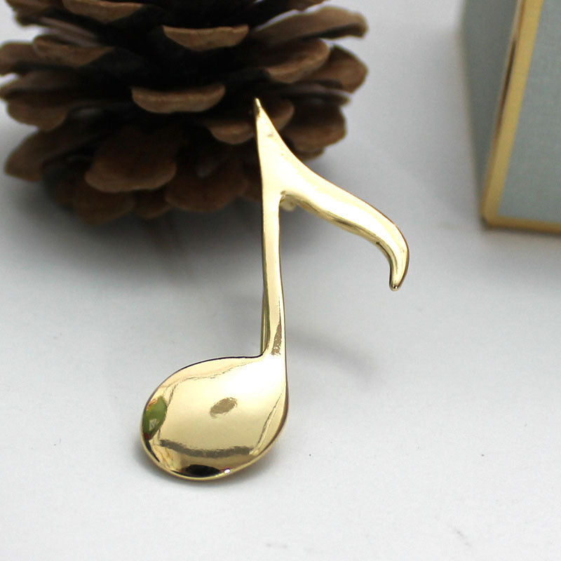 Simple Natural Musical Note Pin Brooch
