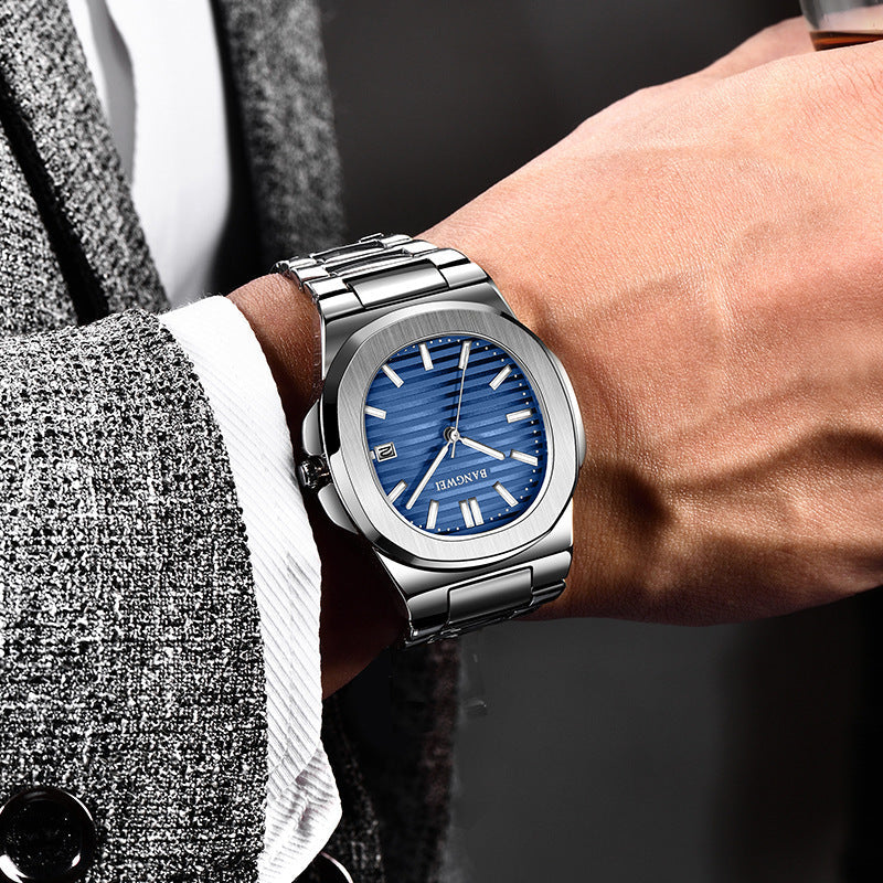 Fashion Steel Belt Calendar Luminous Watch Men