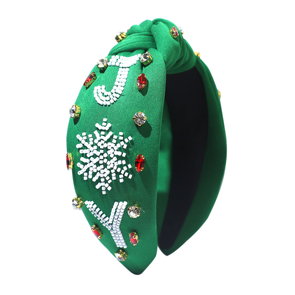 Christmas Snowflake Headband Rhinestone & Pearl