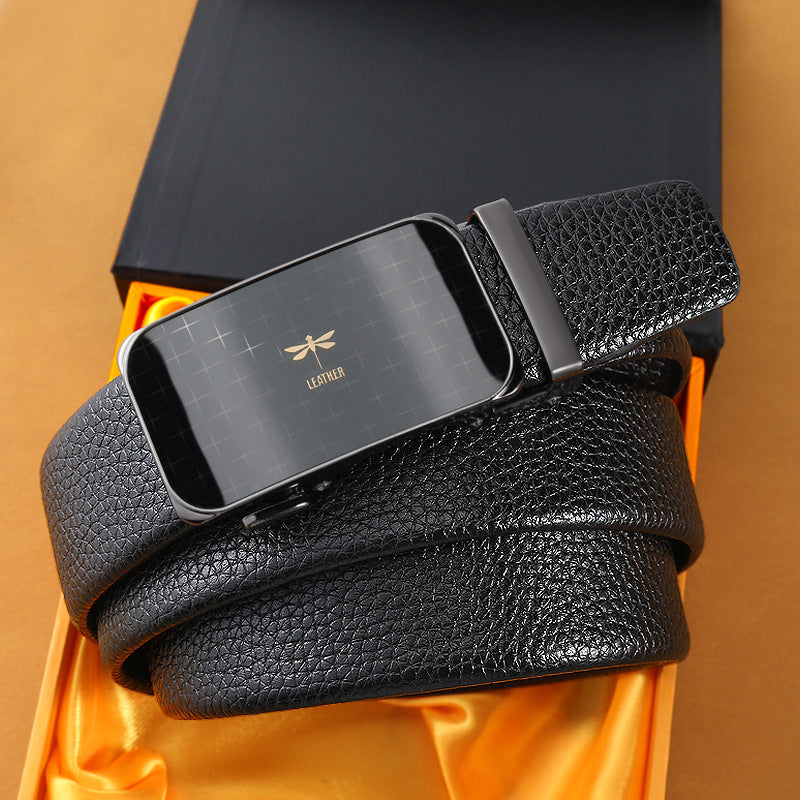 Mens Casual Business Belt Made Of Split Leather