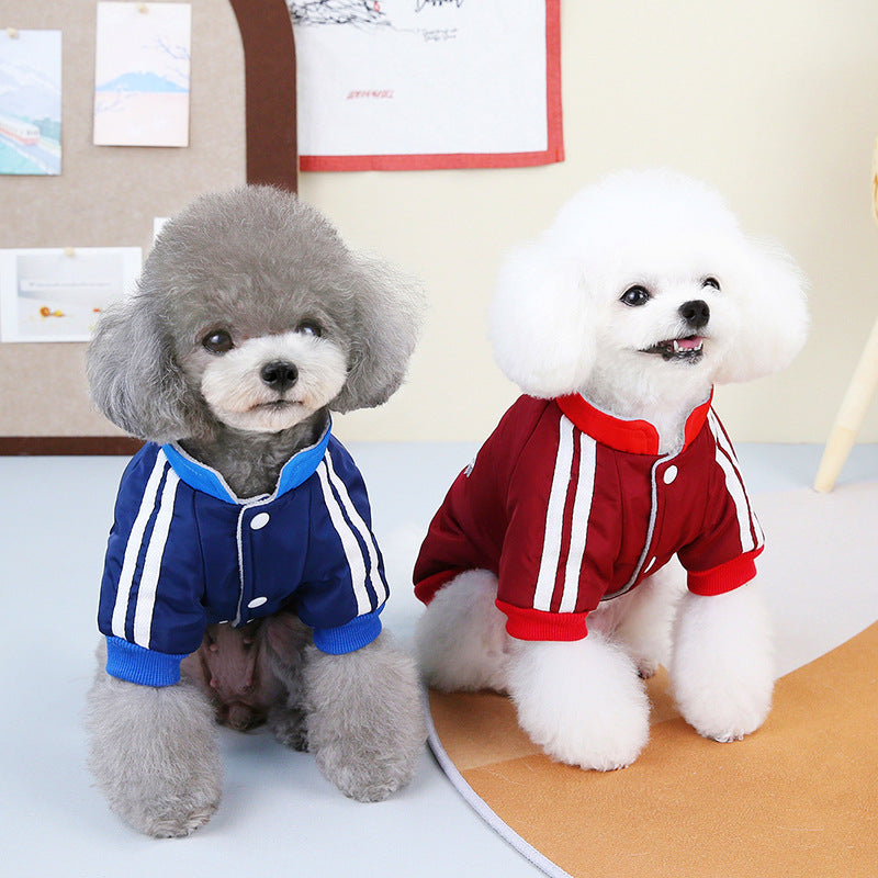 Pet Dog V-shaped Splicing Coat Thick Warm