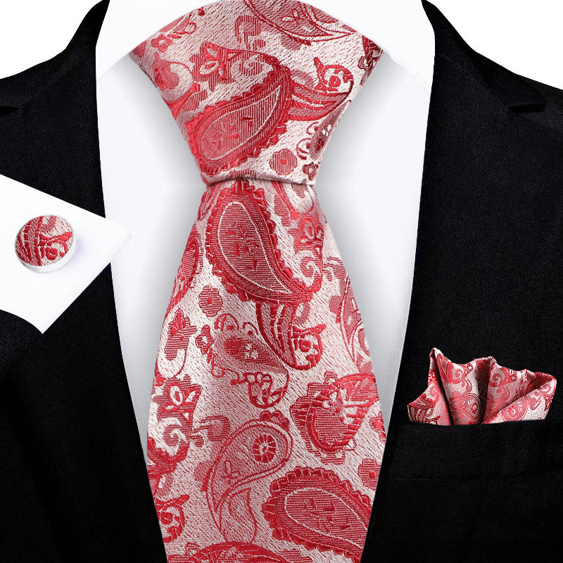 Jacquard-embroidered Cashew Flower Tie