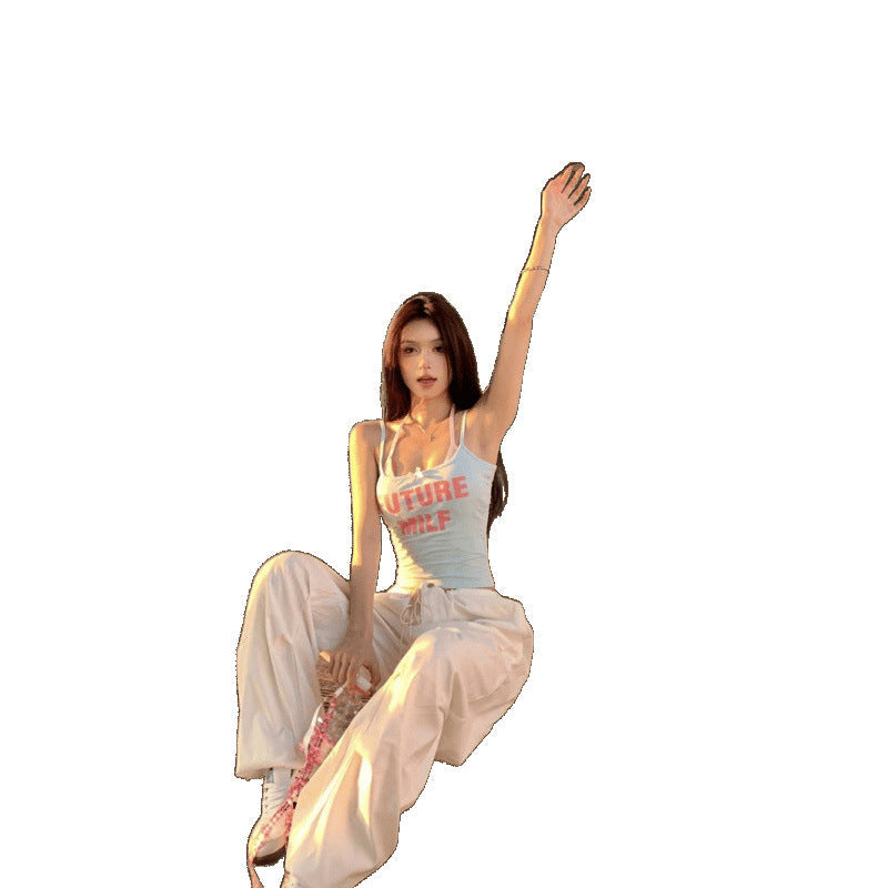 Blue Camisole With Built-in Bra Pads For Women Perfect For Summer