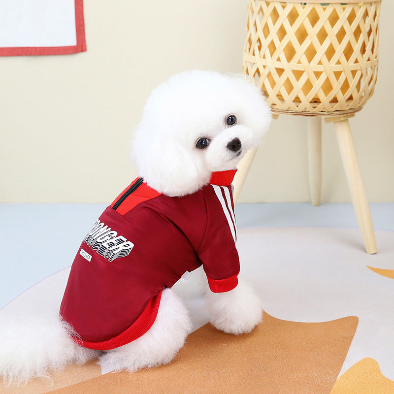 Pet Dog V-shaped Splicing Coat Thick Warm
