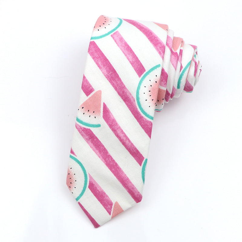 Korean Style Narrow Men's Clothing Cotton Tie