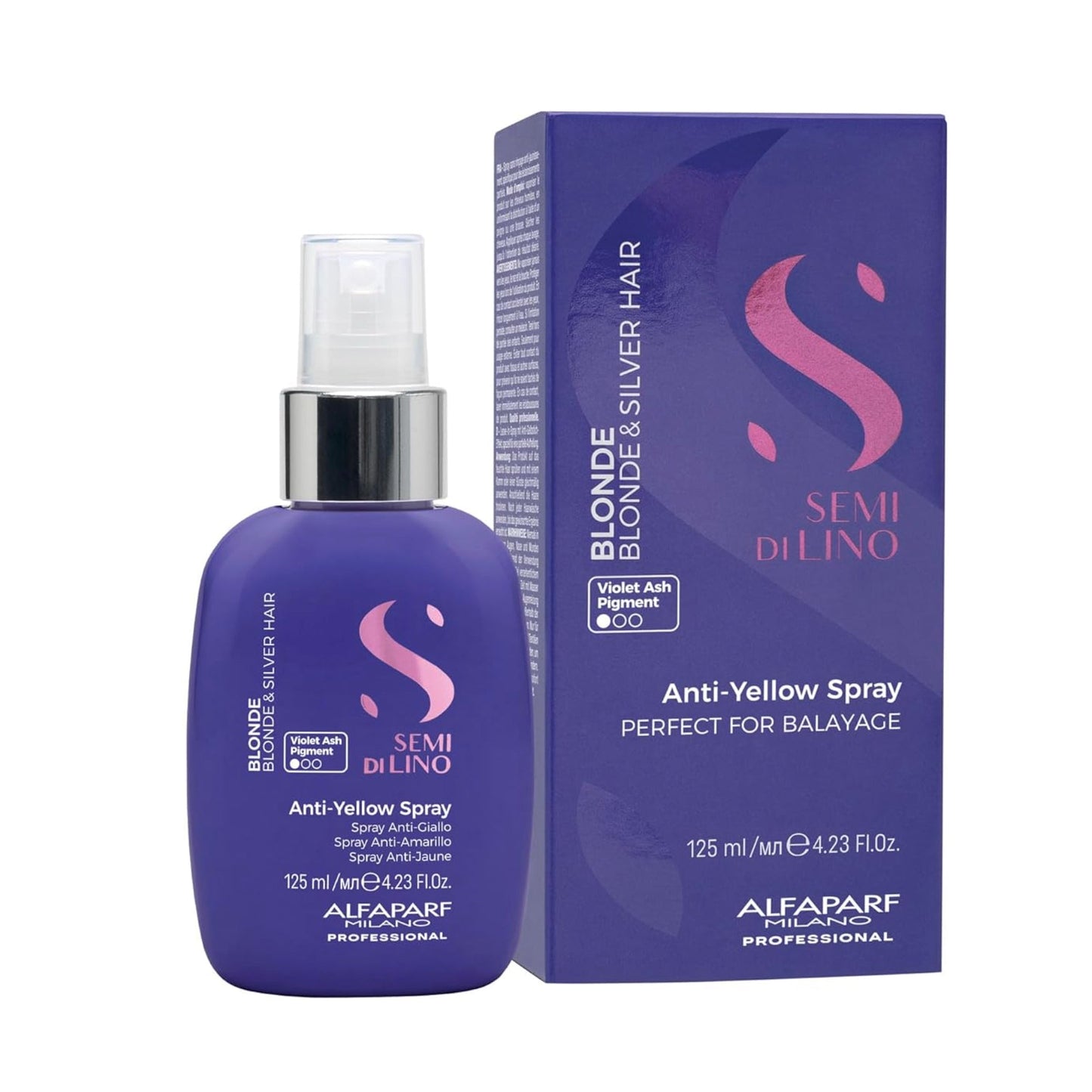 Alfaparf Milano Semi Di Lino Blonde Spray Against Yellow Undertones for Blondes and Highlighted Hair 125 ml (B09VL588R7)