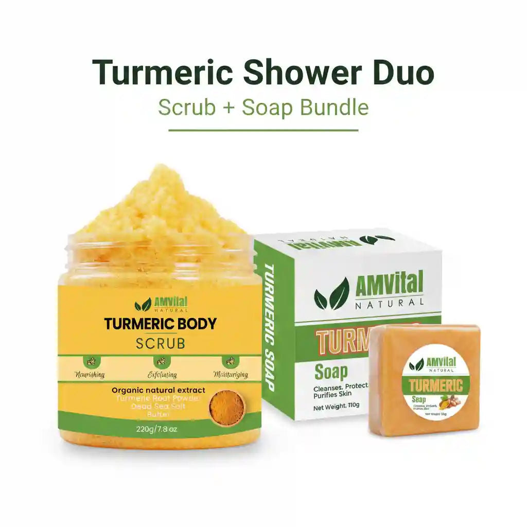 AMVital Turmeric Shower Duo (Soap + Scrub)