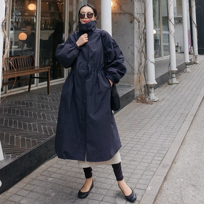 Mid-Length Loose Thin Windbreaker Jacket for Women