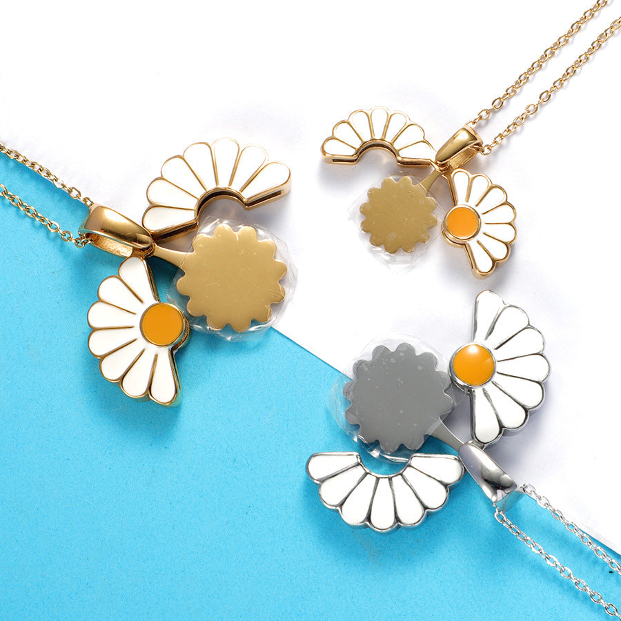 Stainless Steel Sunflower Pendant