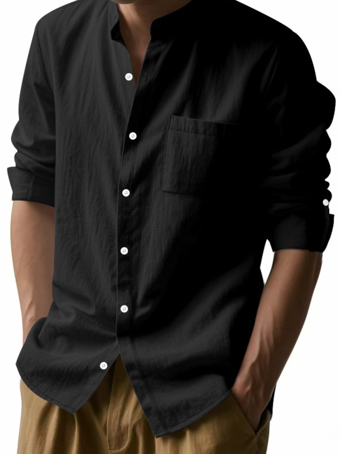 Men's Full Size Button Down Long Sleeve Shirt Plus Size