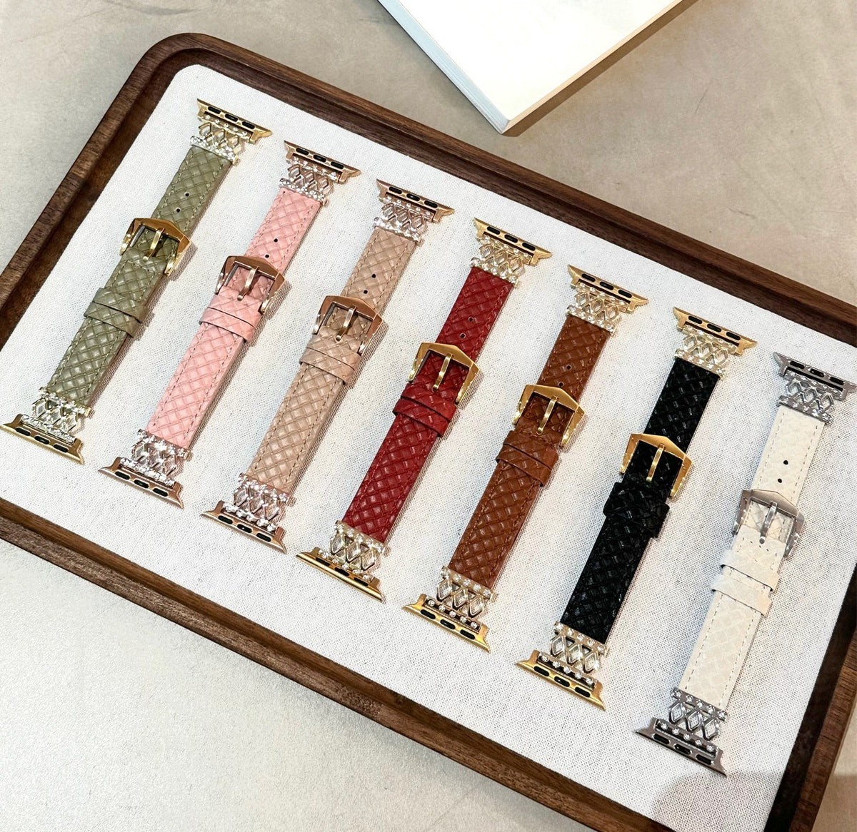 Diamond Design Leather Women's Watch Strap