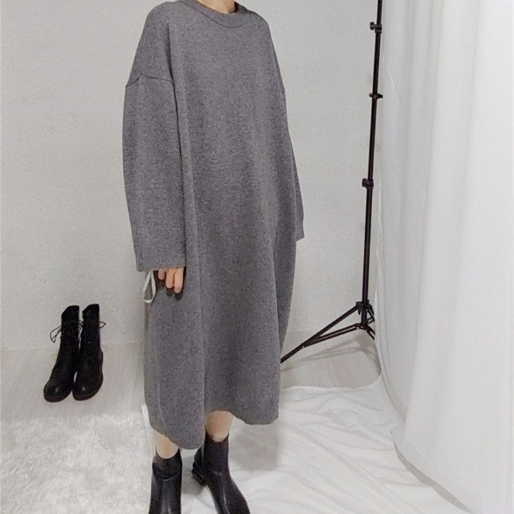 Women's Temperament Fashion Long-sleeved Knitted Dresses