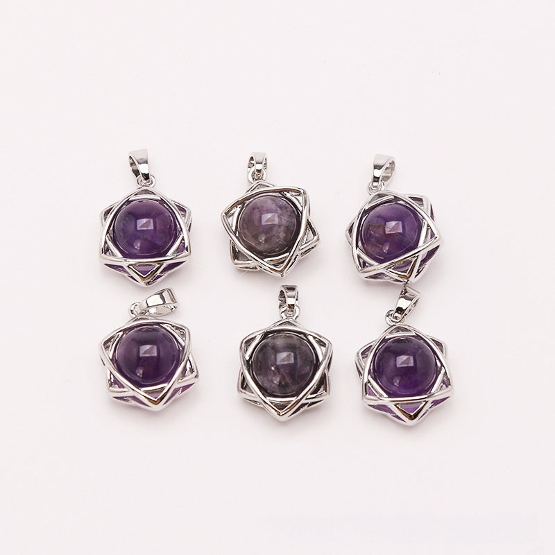 Crystal Aventurine Agate Star Pendant Beads