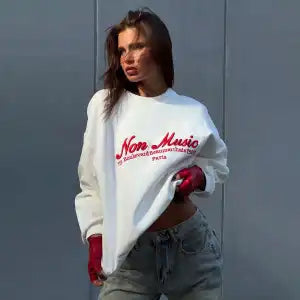 Stylish, Personalized American Retro Sweatshirt With A Distinctive Print Design