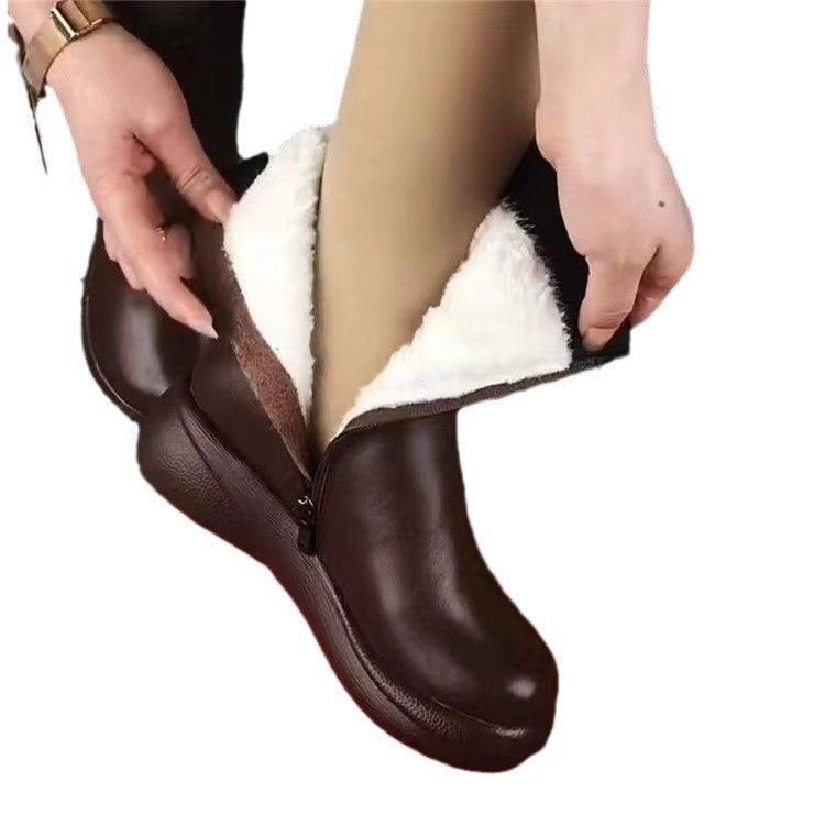 British Style Retro Middle Flat Boots