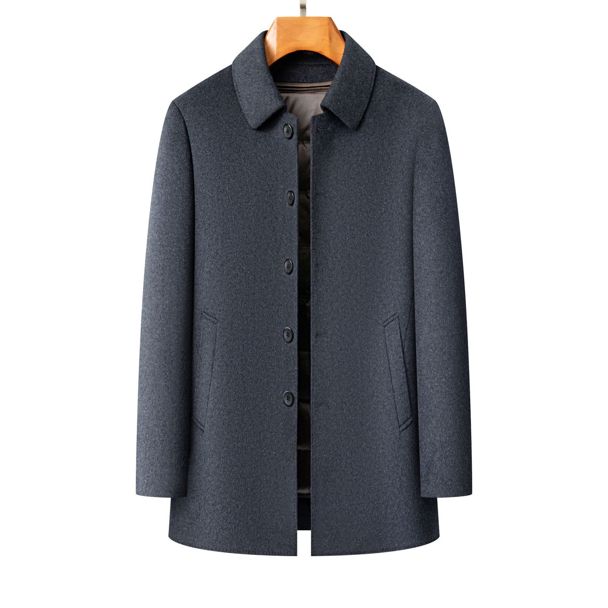 Middle-aged Men's Lapel Double-sided Woolen Coat
