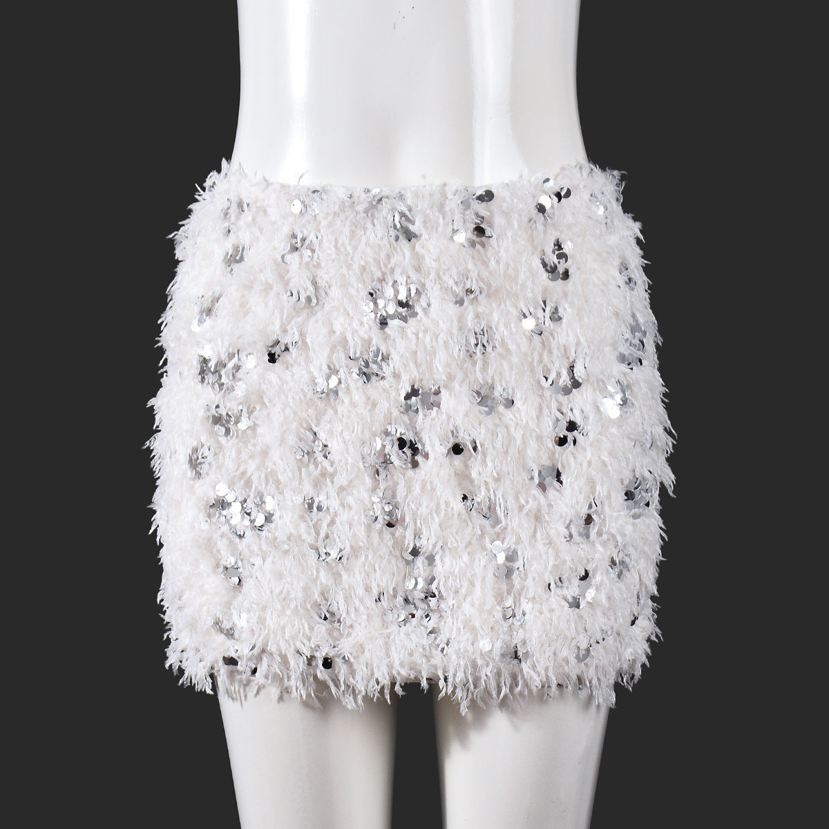 Ins-style Beaded Fluffy Sexy Low-rise Skirt For Women