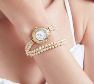 Women's Freshwater Pearl Diamond Watch