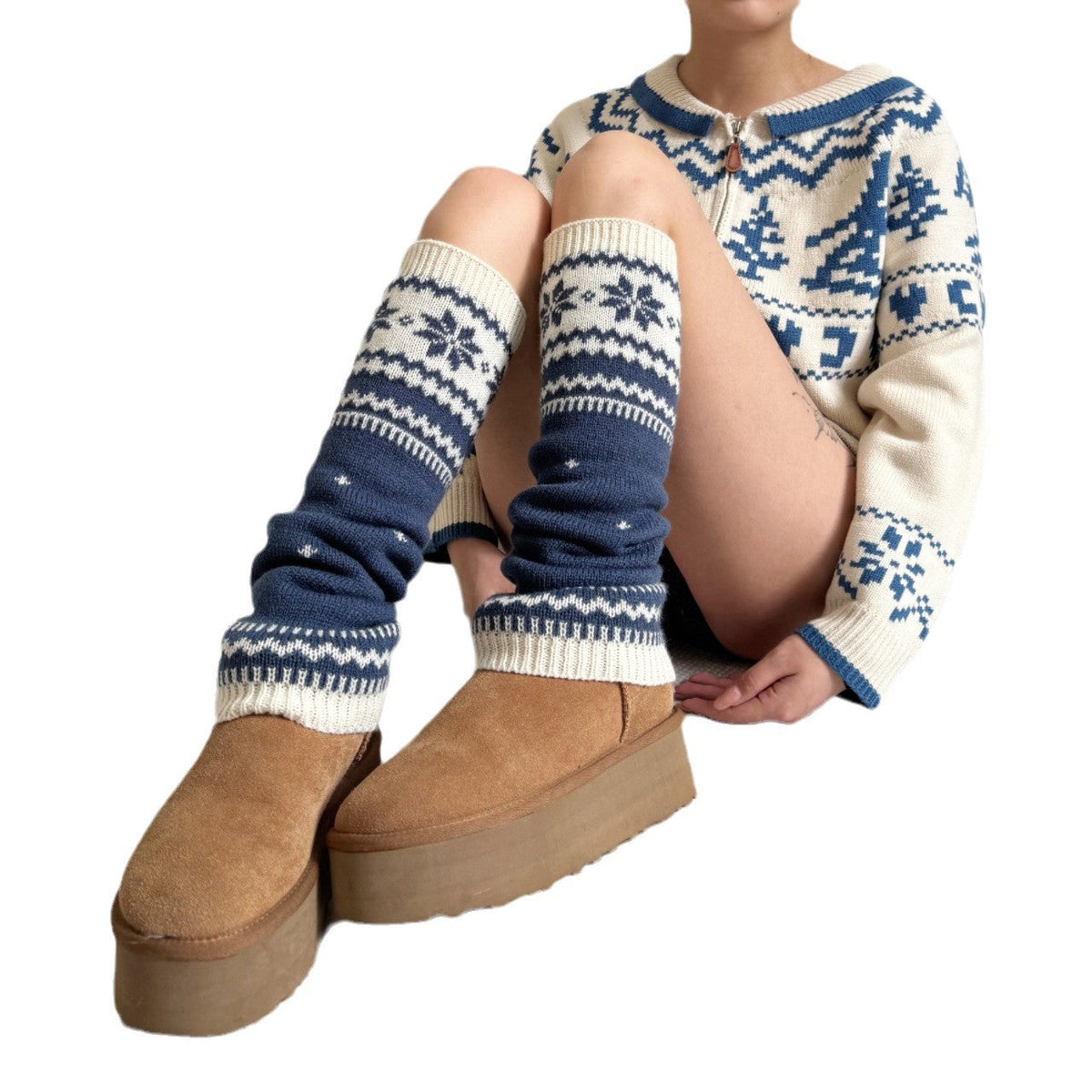 Knitted Thermal Leg Warmers Slouch Socks And Zodiac-year Socks