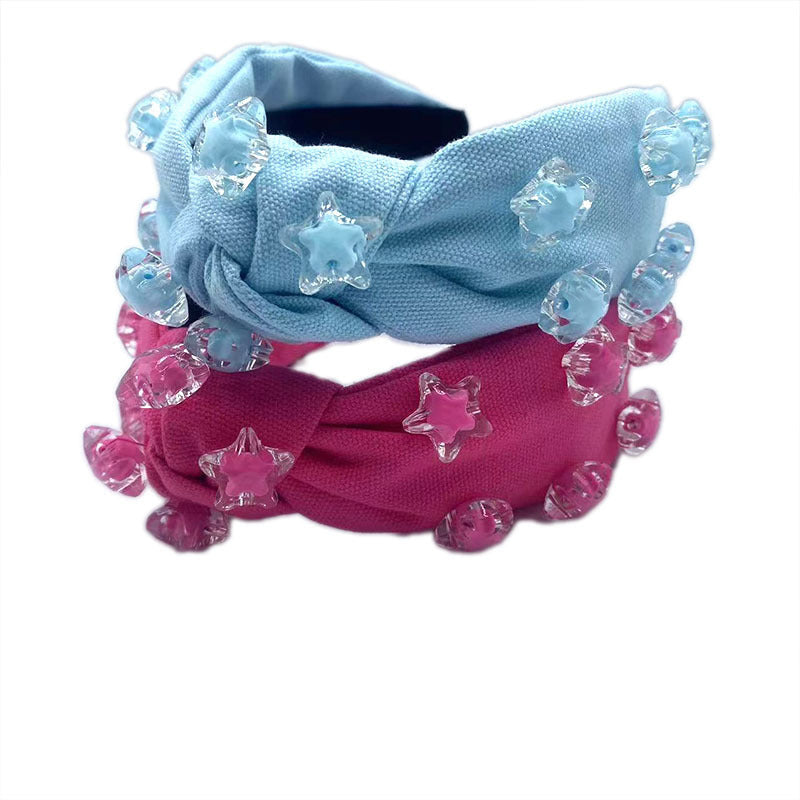 Cute Five-Pointed Star Headband Solid Color