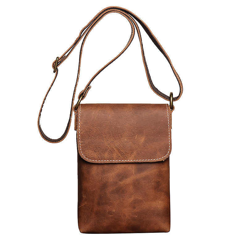 Crazy Horse Leather Crossbody Shoulder Bag