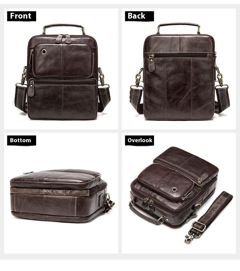 Genuine Leather Retro Messenger Bag for Men