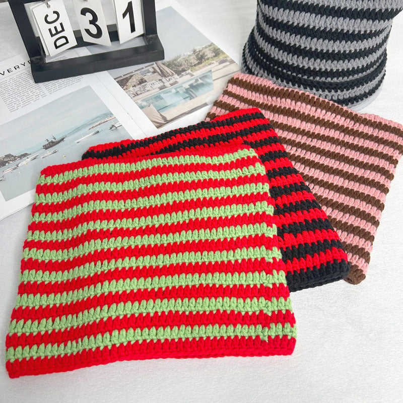 Simple Striped Casual Wool Hat