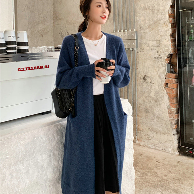Autumn And Winter Clothing New Loose Mid-length Knitted Coat For Women