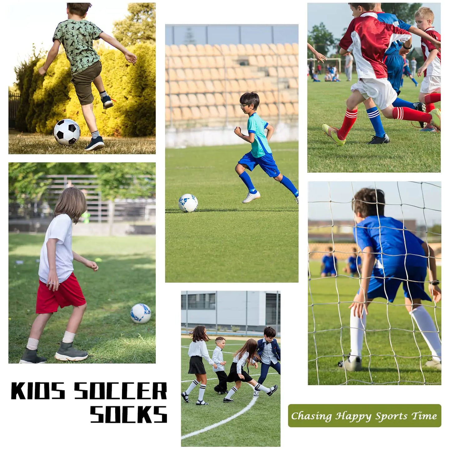Zando 4 Pairs Kids Soccer Socks Baseball Softball Socks Youth Athletic Socks Boys Girls Knee High Socks 4-10 Years Little Kid 10-12 Years Black*2/White*2