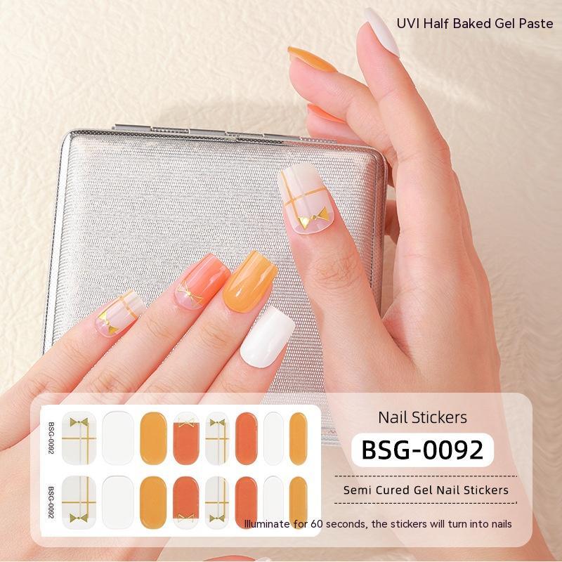 Semi-cured Nail Stickers Gel 3d Bronzing UV Nail Nail Stickers Paper