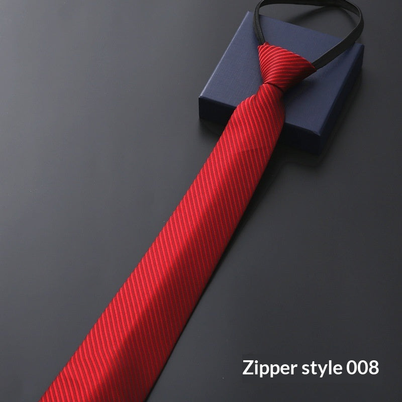 Mens Business Formal Zipper Tie With Blue Stripes