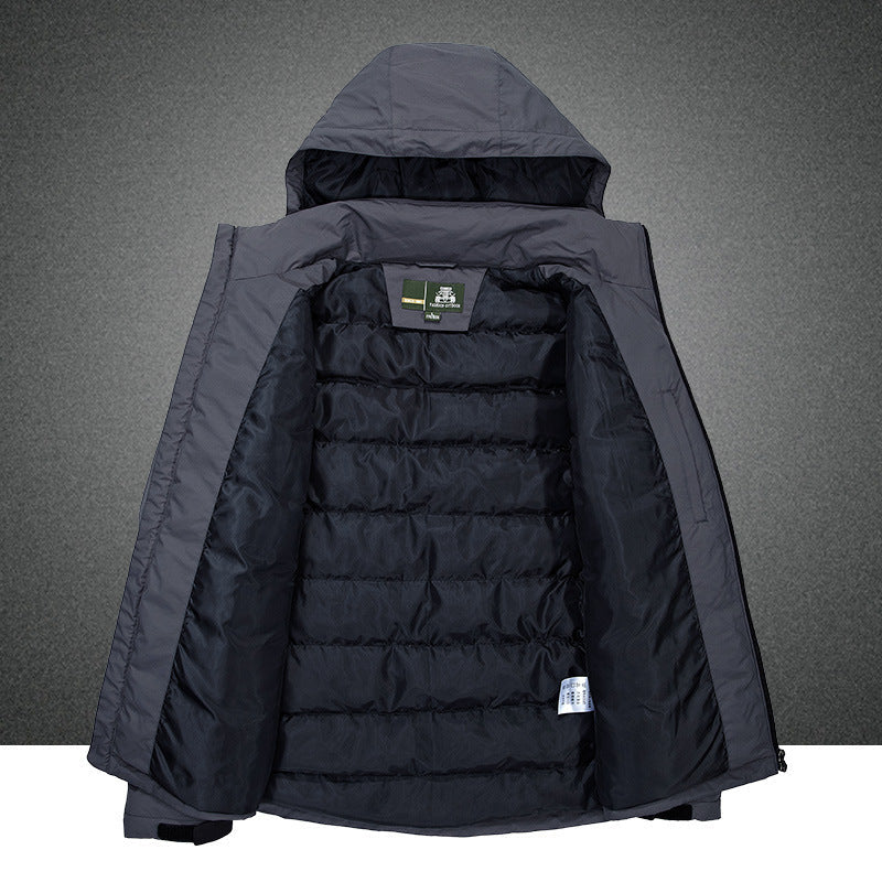Men's Warm Down Jacket, Plus Size Windproof Coat