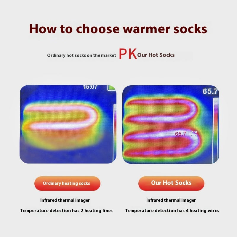Electric Heating Pure Cotton Socks Skiing Casual Men And Women Warm-keeping Socks