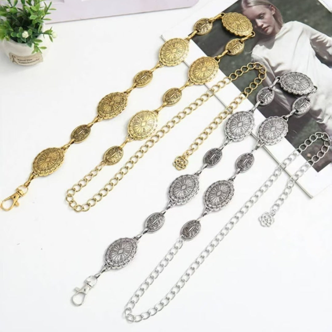European And American High Sense Fashion Metal Waist Chain