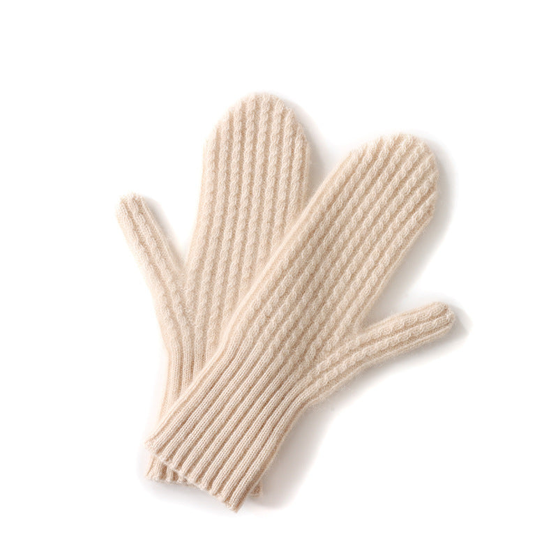 New Twisted Thickening Thermal Windproof Mittens
