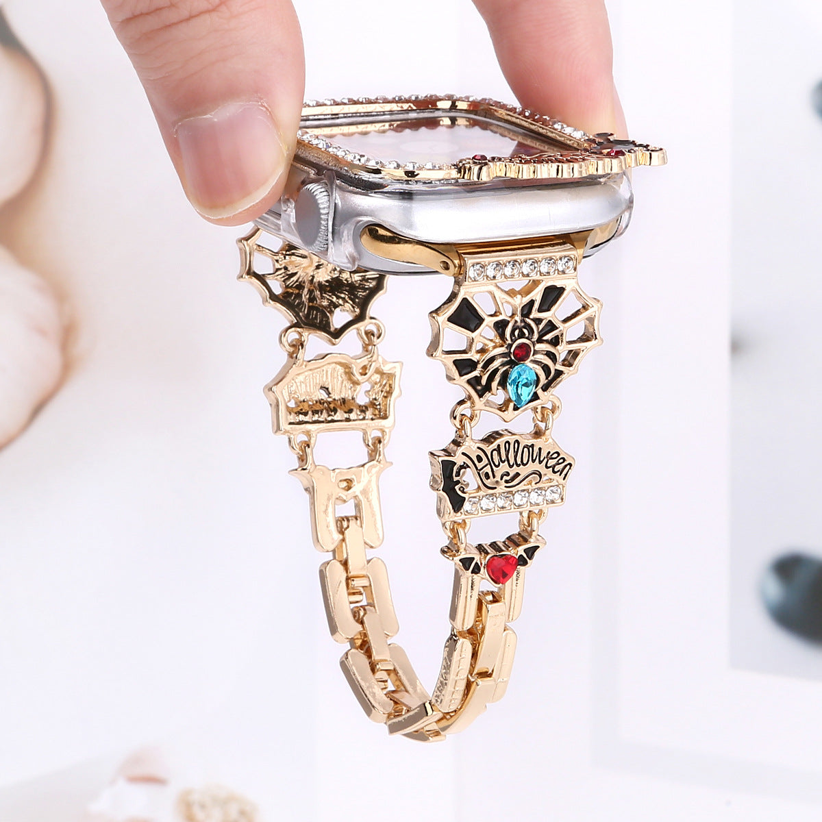 Cross-border New Halloween Metal Strap For IWatch Case Iwatch56789SE Strap