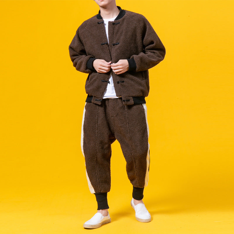 Chinese Style Winter Outfit with Cotton Jacket and Pants