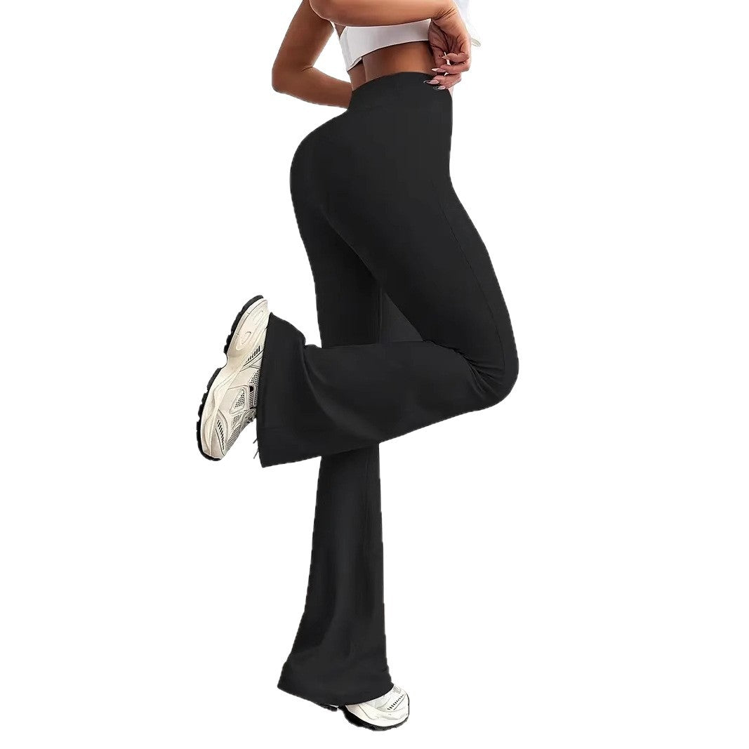 High Waist Leggings Hip-lift And Belly Shaping Yoga Pants Fitness Ankle-length Bell-bottoms