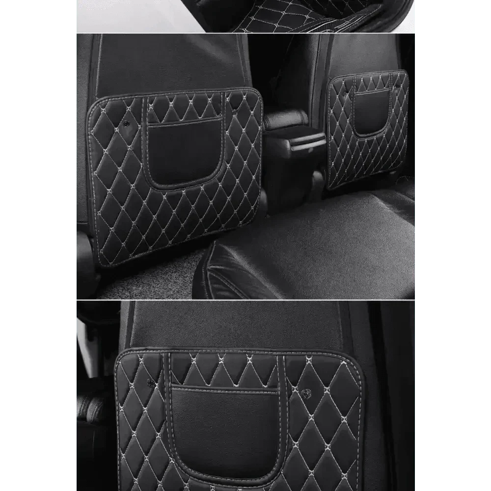 Black Car Seat Protector Pad with Red Stitching