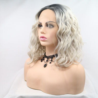 Synthetic Lace Front Mid-length Wavy Wig, 12"