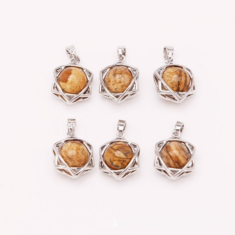 Crystal Aventurine Agate Star Pendant Beads